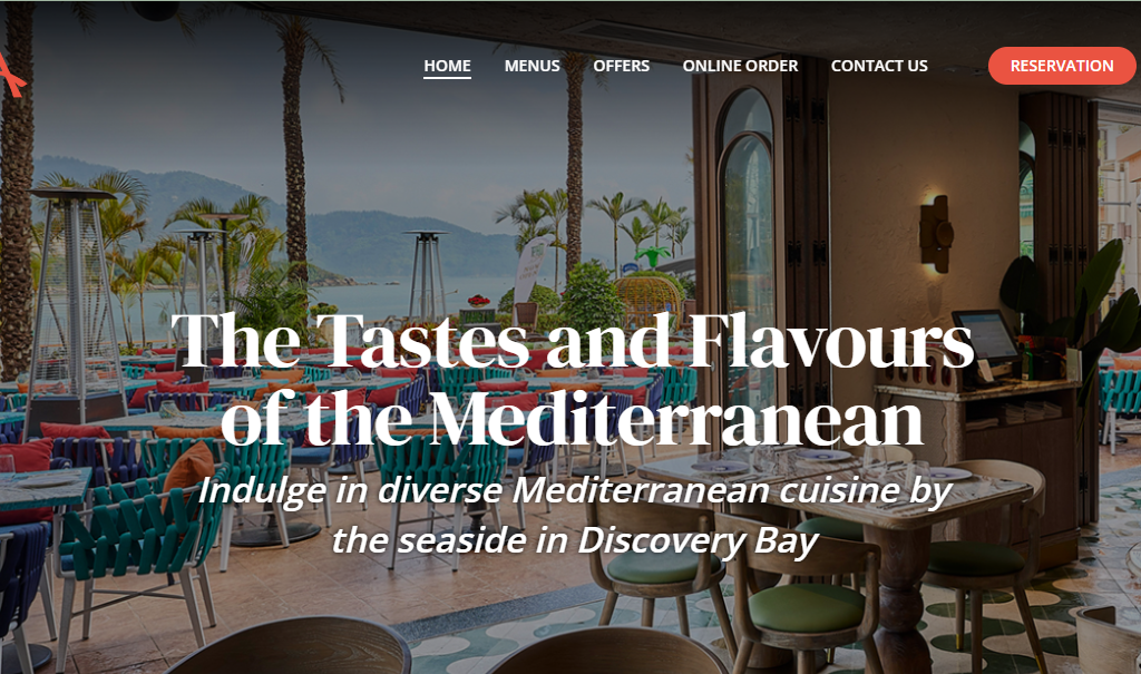 ONA – Seaside Mediterranean Restaurant in Discovery Bay Hong Kong
